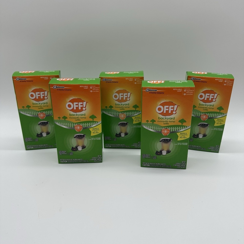 5x Off! Backyard Mosquito Lamp Refills - 2 Repellent Diffuser/Candles per box